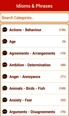 Idioms Phrases android App screenshot 0